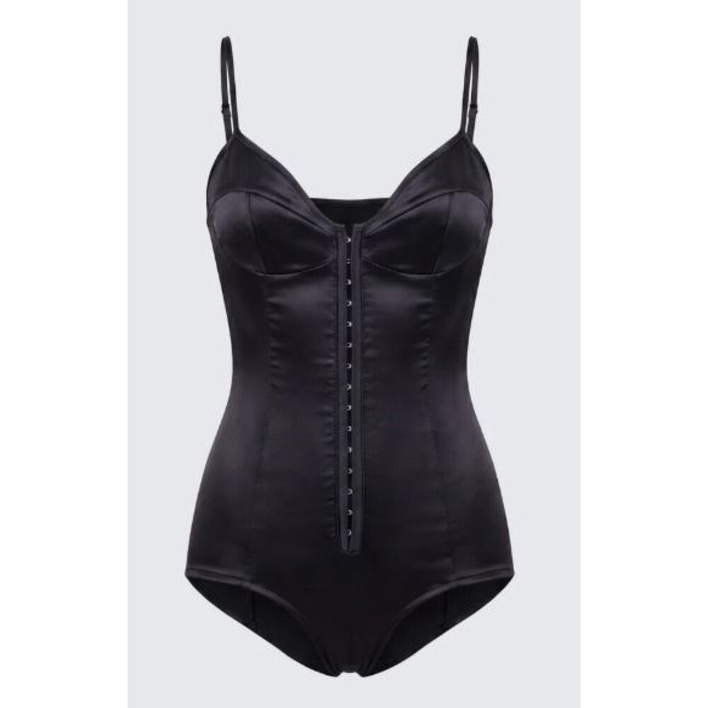 FINESSE Aniyah Black Satin Romper